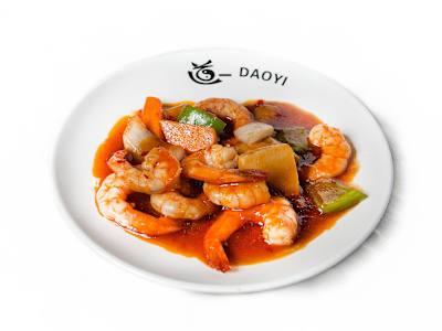 Gambas Salteadas con Kum Bao