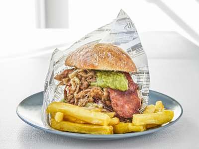 Burger Ribs + patatas
