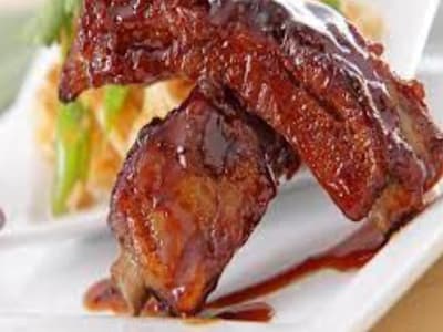 Costillas Rebozadas con Salsa Agridulce