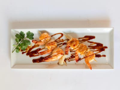 Pinchos de Langostinos Teriyaki