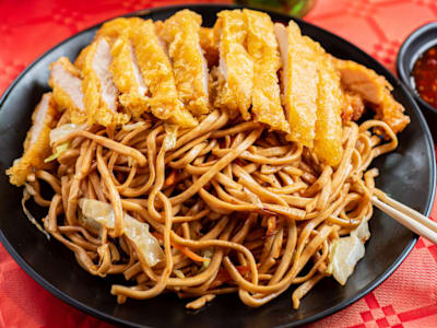 Tallarines con Pechuga de Pollo