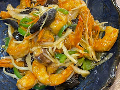 Gambas con Verduras