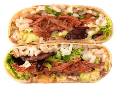 Flat burrito de ternera