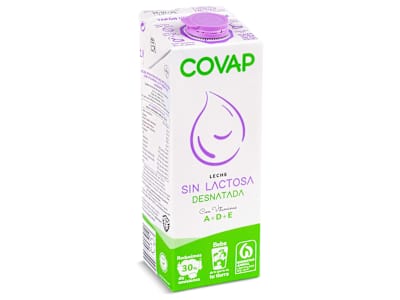 Leche desnatada sin lactosa Covap brik 1 l