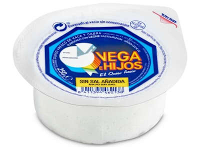 Queso fresco sin sal Vega e Hijos tarrina 250 g