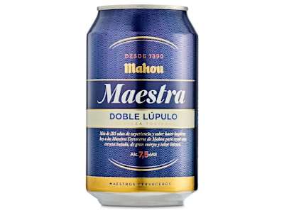 Cerveza tostada doble lúpulo Mahou Maestra lata 33 cl