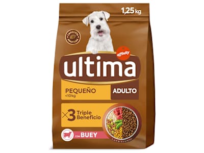 Alimento para perros mini adulto con buey Ultima bolsa 1.5 Kg