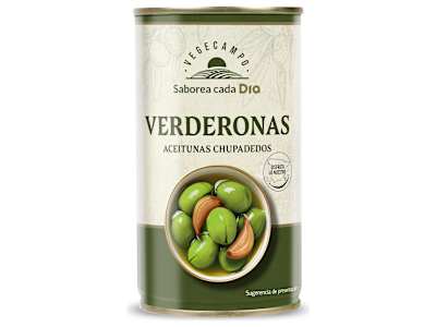 Aceitunas chupadedos verderonas Vegecampo de Dia lata 185 g