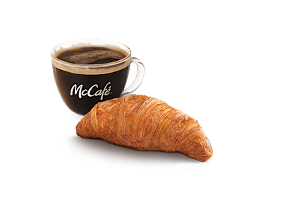 Croissant y bebida pequeña