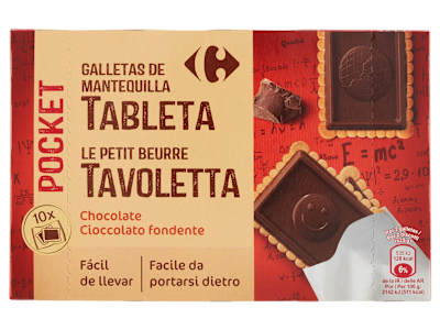 Carrefour Le Petit Beurre Tavoletta Cioccolato fondente 250 g