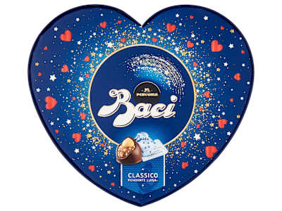 BACI PERUGINA Classico Cioccolatini Fondenti ripieni al Gianduia Scatola Cuoricino San Valentino 50g