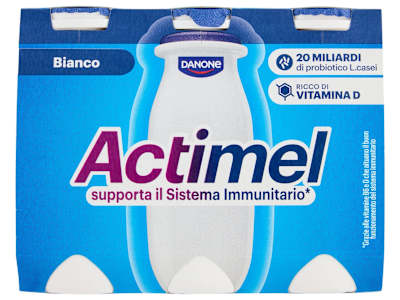 ACTIMEL, Yogurt da Bere con Vit B6 e D per il Sistema Immunitario, Bianco Naturale, 6X100G