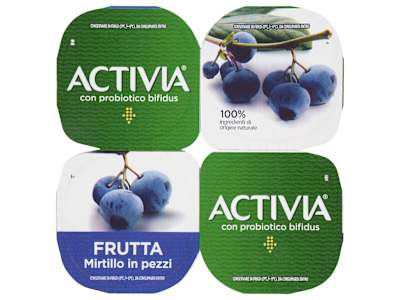 ACTIVIA Yogurt con Probiotico Bifidus, gusto Mirtillo, 4x125g