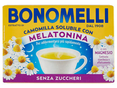 Bonomelli Estratto di Camomilla Solubile con Melatonina e con Magnesio Senza Zuccheri 16 x 4,5 g