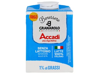 Granarolo Benessere Accadì Senza Lattosio 1% di Grassi 500 ml