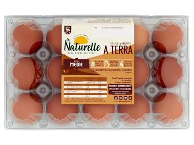 le Naturelle 15 Uova Fresche da Allevamento a Terra Medie