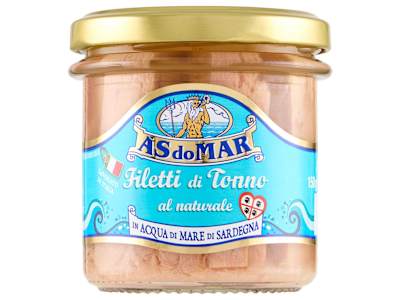 Asdomar Filetti di Tonno al naturale in Acqua di Mare di Sardegna 150 g