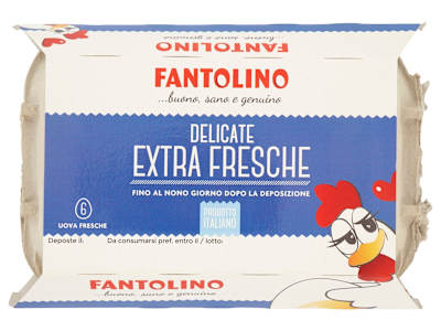 Fantolino Delicate Extra Fresche 6 Uova Fresche da Allevamento a Terra Taglia L