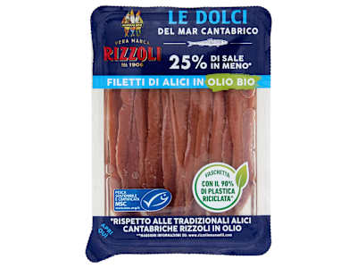 Rizzoli le Dolci del Mar Cantabrico Filetti di Alici in Olio Bio 60 g