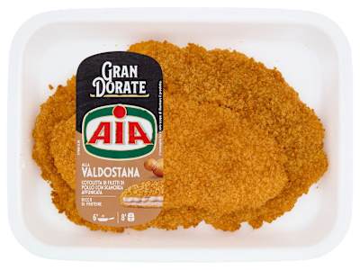 Aia Gran Dorate alla Valdostana Cotoletta di Filetti di Pollo con Scamorza Affumicata 0,200 kg