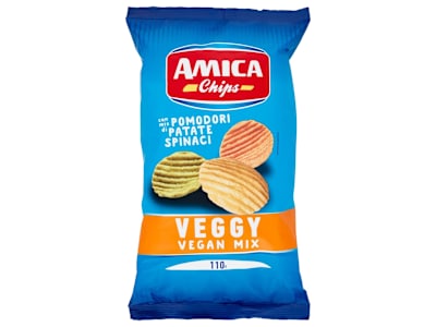 Amica Chips Veggy Vegan Mix con mix di Pomodori Patate Spinaci 110 g
