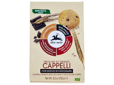 alce nero Frollino di Grano Cappelli con Gocce di Cioccolato 250 g