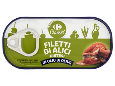 Carrefour Classic Filetti di Alici Distesi in Olio di Oliva 46 g