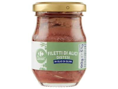 Carrefour Classic Filetti di Alici Distesi in Olio di Oliva 90 g