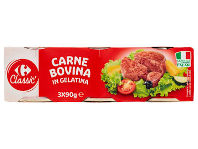 Carrefour Classic Carne Bovina in Gelatina 3 x 90 g