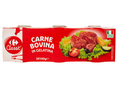 Carrefour Classic Carne Bovina in Gelatina 3 x 140 g