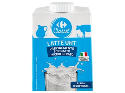 Carrefour Classic Latte UHT Parzialmente Scremato Microfiltrato 500 ml