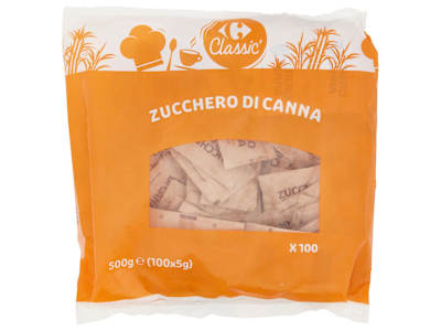 Carrefour Classic Zucchero di Canna 100 x 5 g