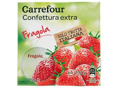 Carrefour Confettura extra Fragole 4 x 25 g