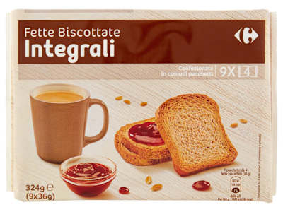 Carrefour Fette Biscottate Integrali 9 x 36 g