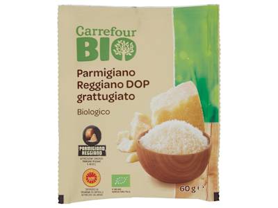Carrefour Bio Parmigiano Reggiano DOP grattugiato Biologico 60 g