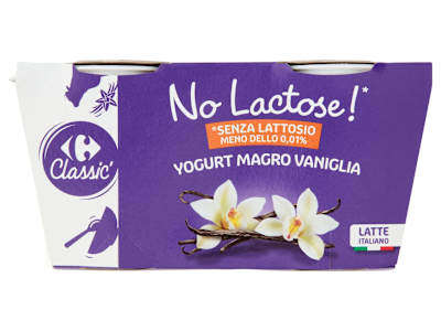 Carrefour Classic No Lactose!* Yogurt Magro Vaniglia 2 x 125 g