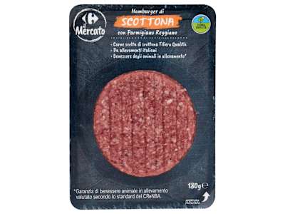 Carrefour il Mercato Hamburger di Scottona con Parmigiano Reggiano 180 g