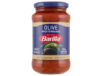 Barilla Sugo Olive 100% Pomodoro Italiano Condimento per Pasta 400g
