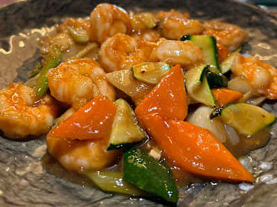 Gamberi con Verdure