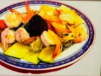 Gamberi con Verdure Miste