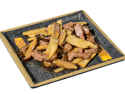 Vitello con Bambù e Funghi Shitake