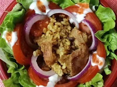 Piccante yogurt insalata curry risokebab
