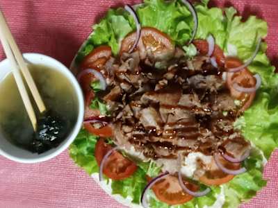 Piadina kebab soiawasabi e zuppa di miso