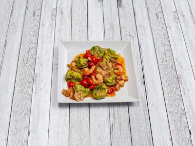 Tortelloni Verdi, Gamberi e Porcini