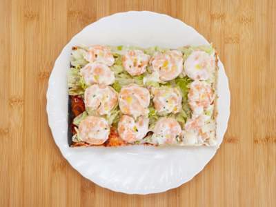 Fredda con Gamberi, Insalata e Maionese