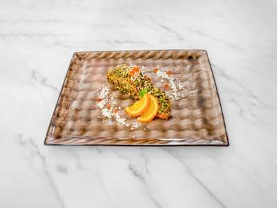 Trancio di Salmone al Forno in Crosta di Pistacchio