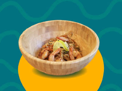Noodles wok gamberi e verdure