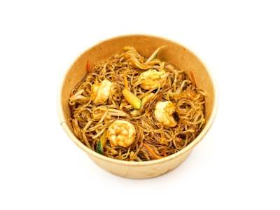 Spaghetti di Soia con Verdura e Gamberi 233