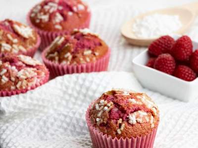 Muffin Artigianale Lampone e Cioccolato Bianco