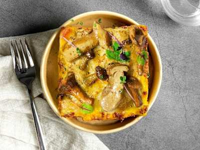 Lasagna funghi misti e montasio